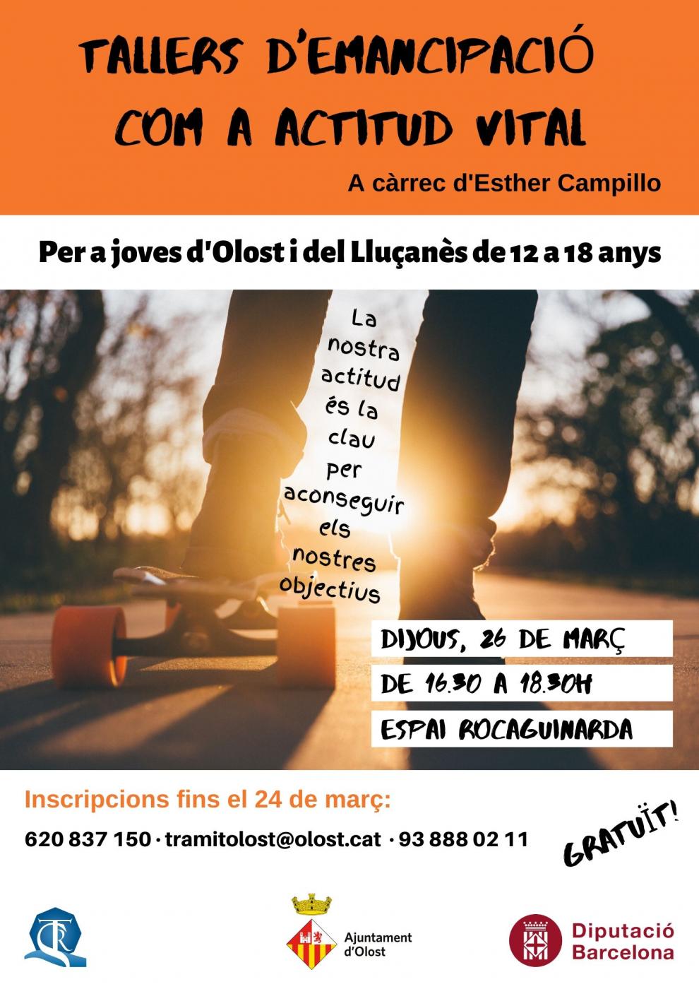 Tallers d'emancipació com a actitud vital, per a joves de 12 a 18 anys